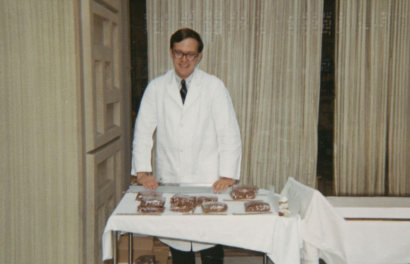 Stewart Ritchie selling sandwiches at Stanford