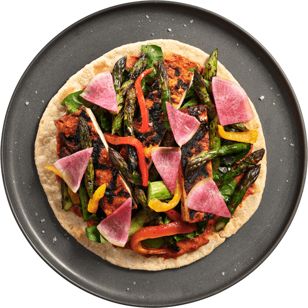 Plant-based piadina meal