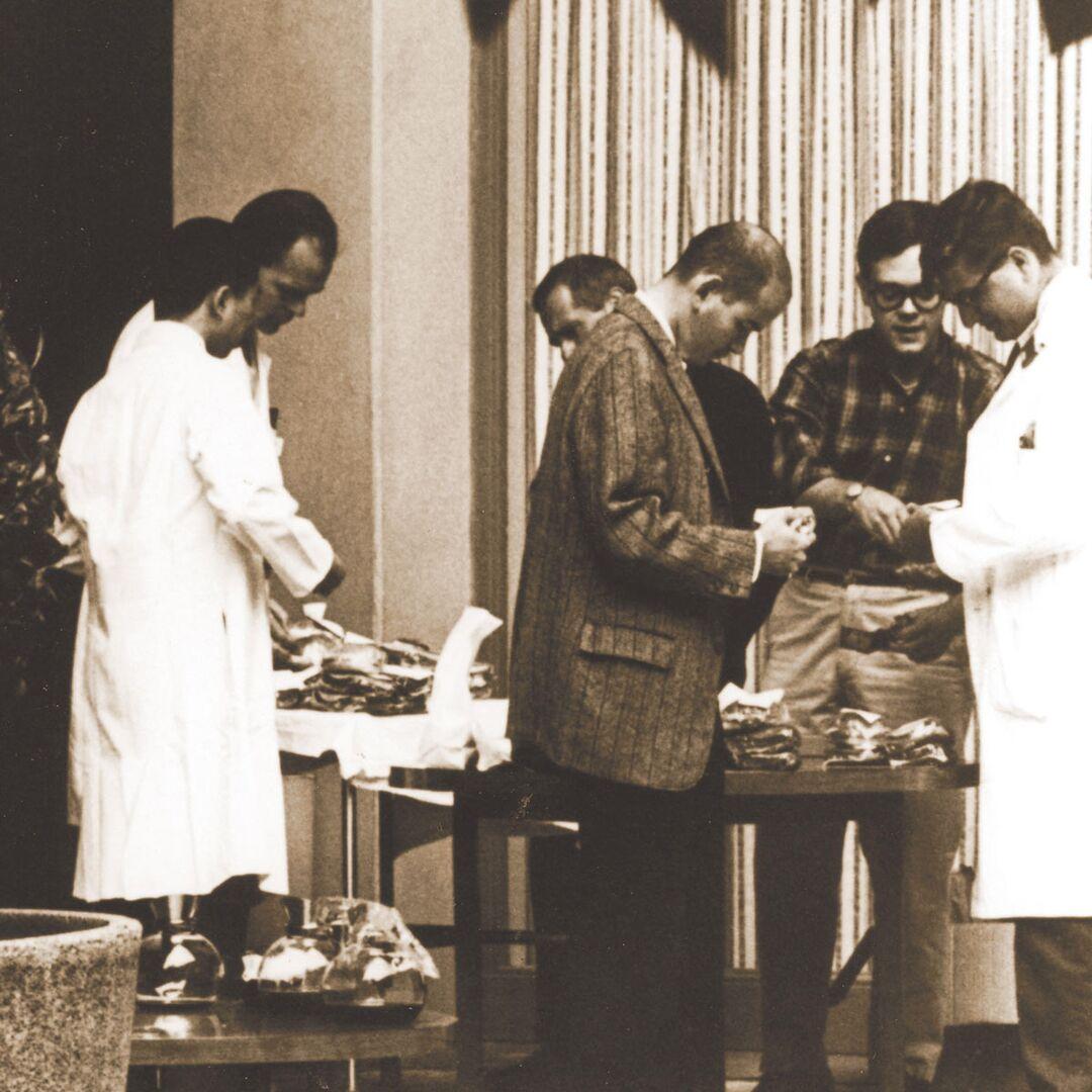 Stewart Ritchie selling sandwiches at Stanford University